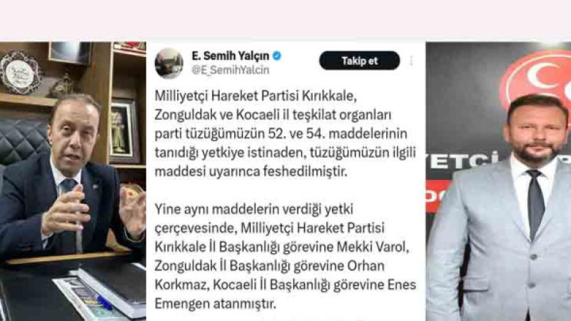 MHP Kocaeli İl Başkanlığı’nda yeni görevlendirme