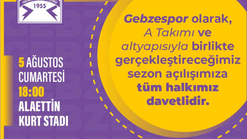 Gebzespor ailesi 5 Ağustos’ta sezonu açacak
